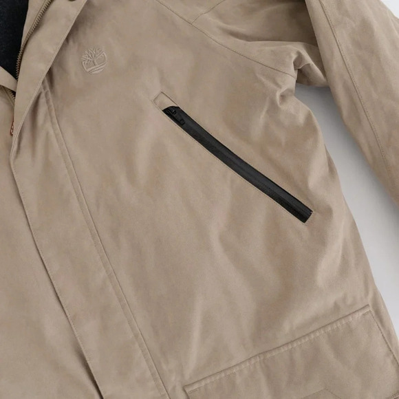 Timberland Weathergear Tan Zip Up Lined Winter Jacket ~Medium - Picture 11 of 16
